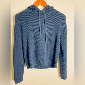 Banana Republic Cropped Hooded Sweater Navy Blue